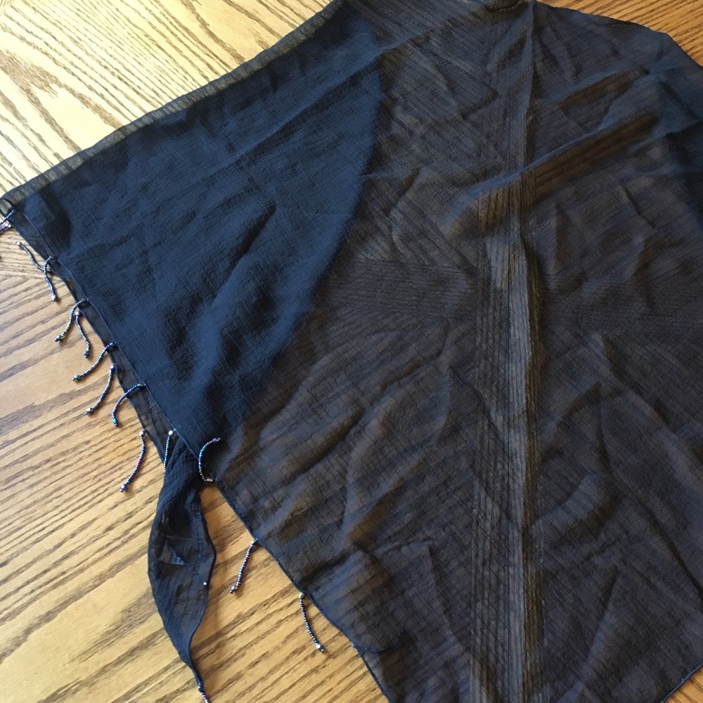 Sheer Shawl w/Bead Detail